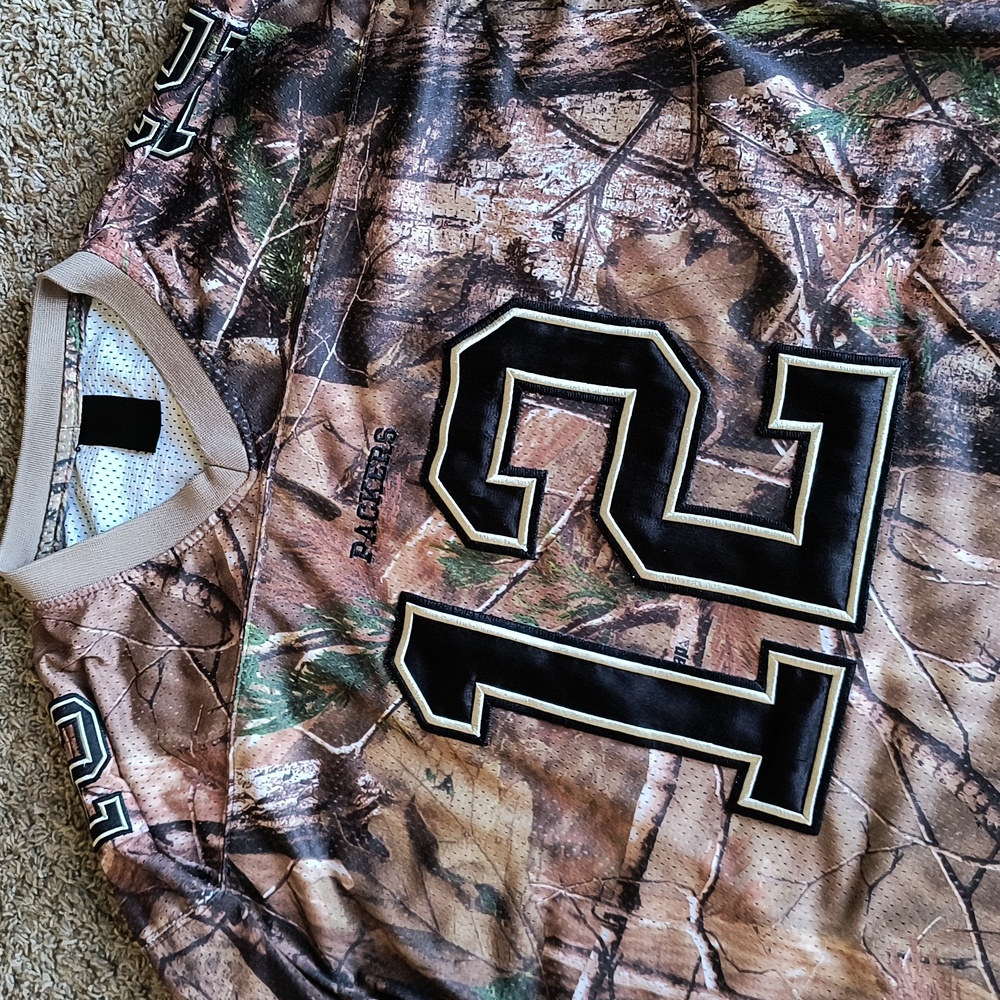 Reebok Camo Rodgers 12 Packers Jersey, Large
